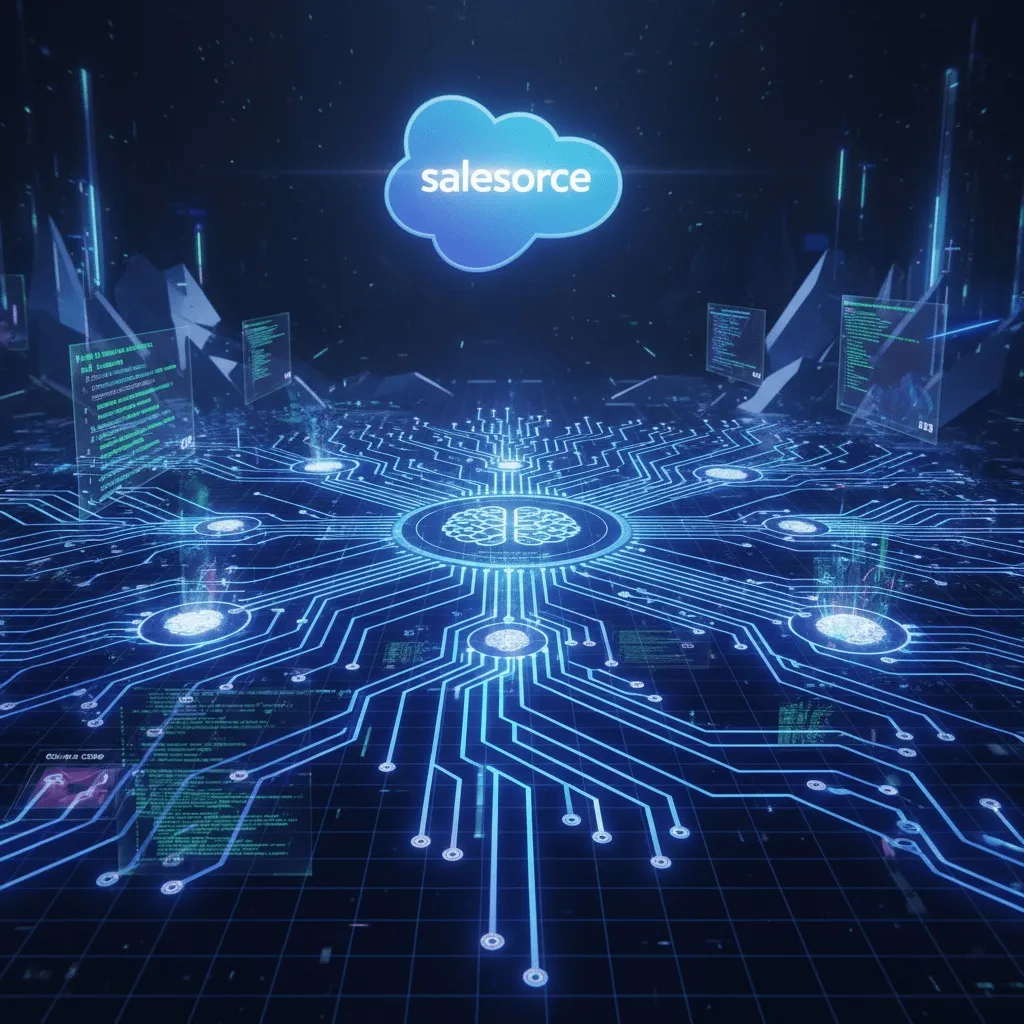 Fluxo visual representando automações construídas com Salesforce Flow