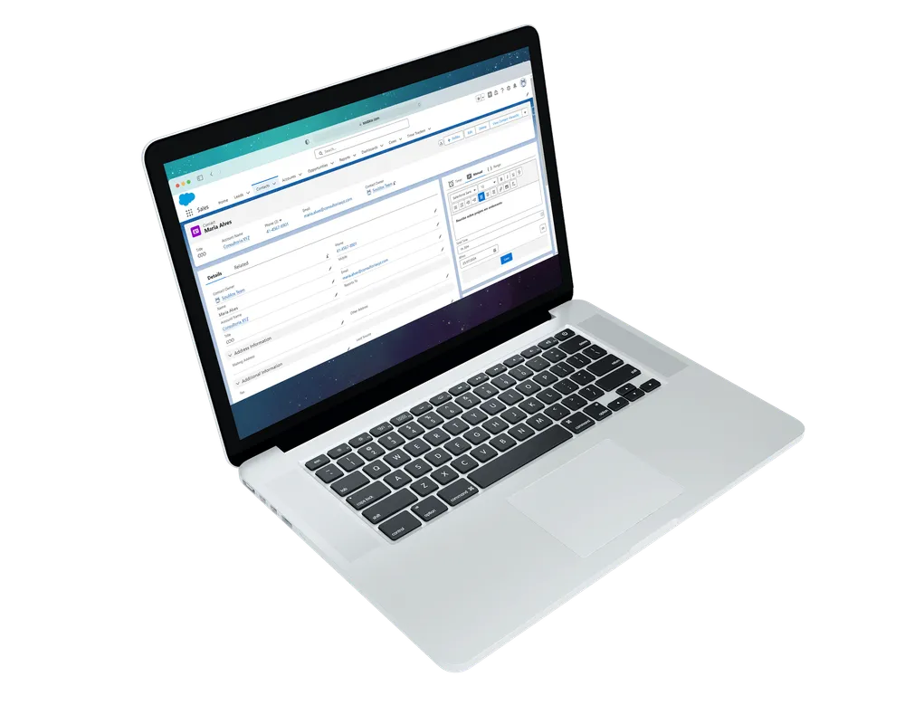 timer2.me aberto dentro do Salesforce, registrando o tempo de um atendimento